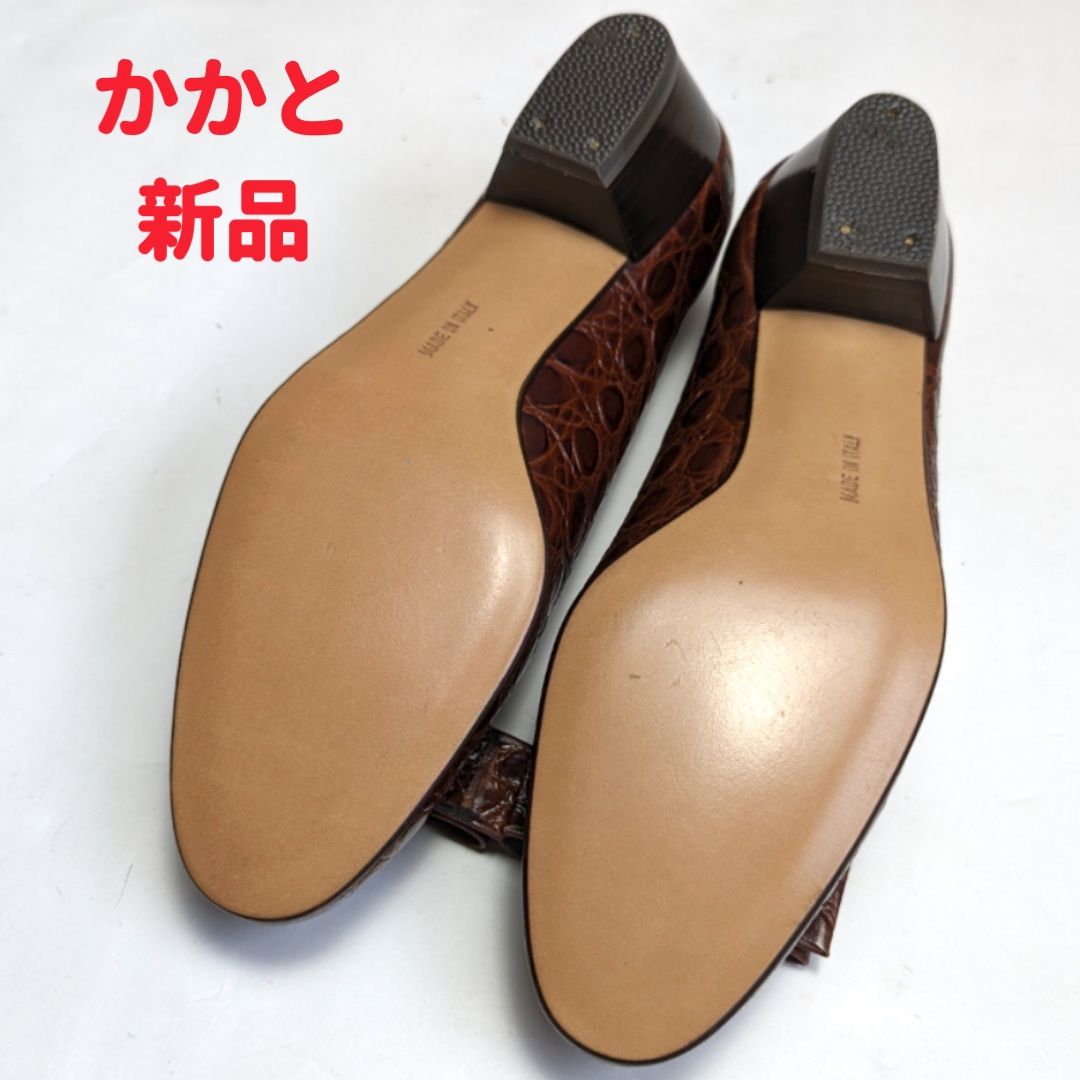 未使用さん♥フェラガモFerragamoヴァラ クロコダイル パンプス 5.5C