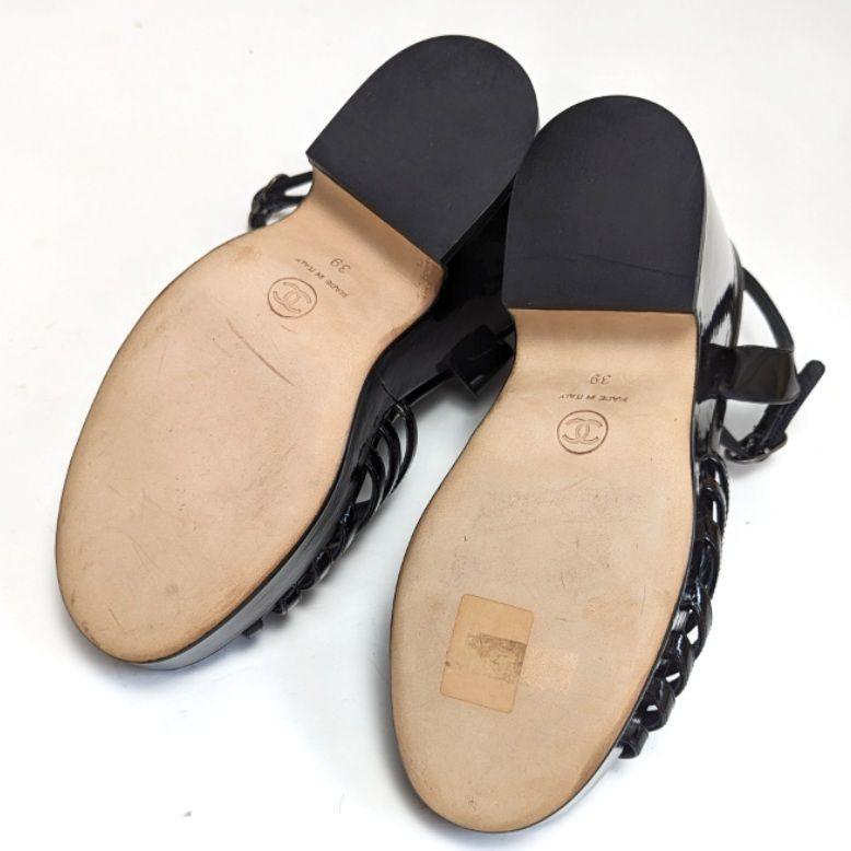 新品そっくりさん⭐CHANELシャネル ココマーク ウェッジソールサンダル 39