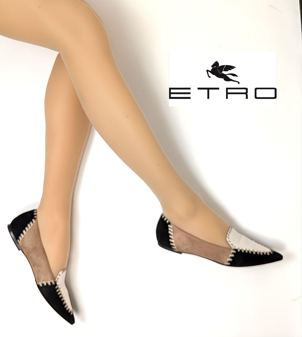 新品そっくりさん⭐ETORO エトロ スエード フラットシューズ