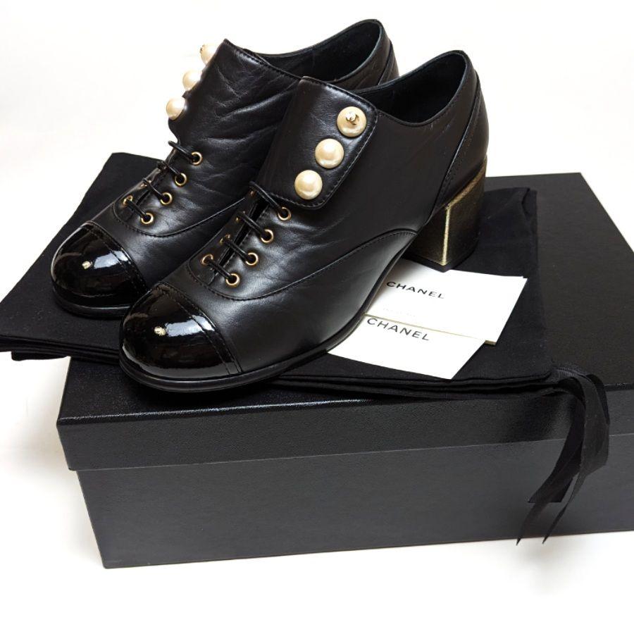 未使用さん♥CHANELシャネル パール ココマーク ショートブーツ37C