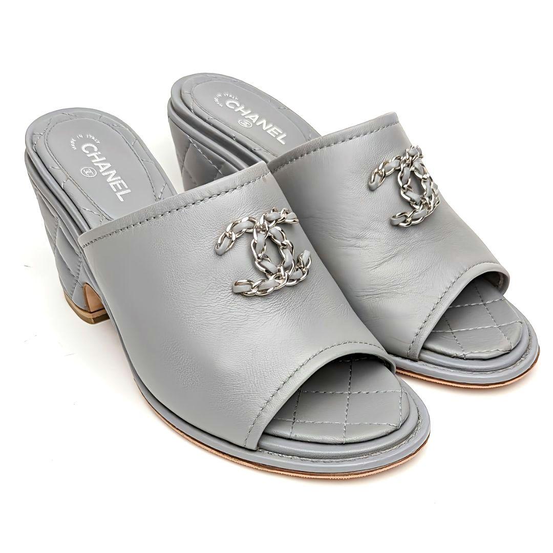 ピカピカ新品仕上⭐CHANELシャネル マトラッセ サンダル 35.5C グレー