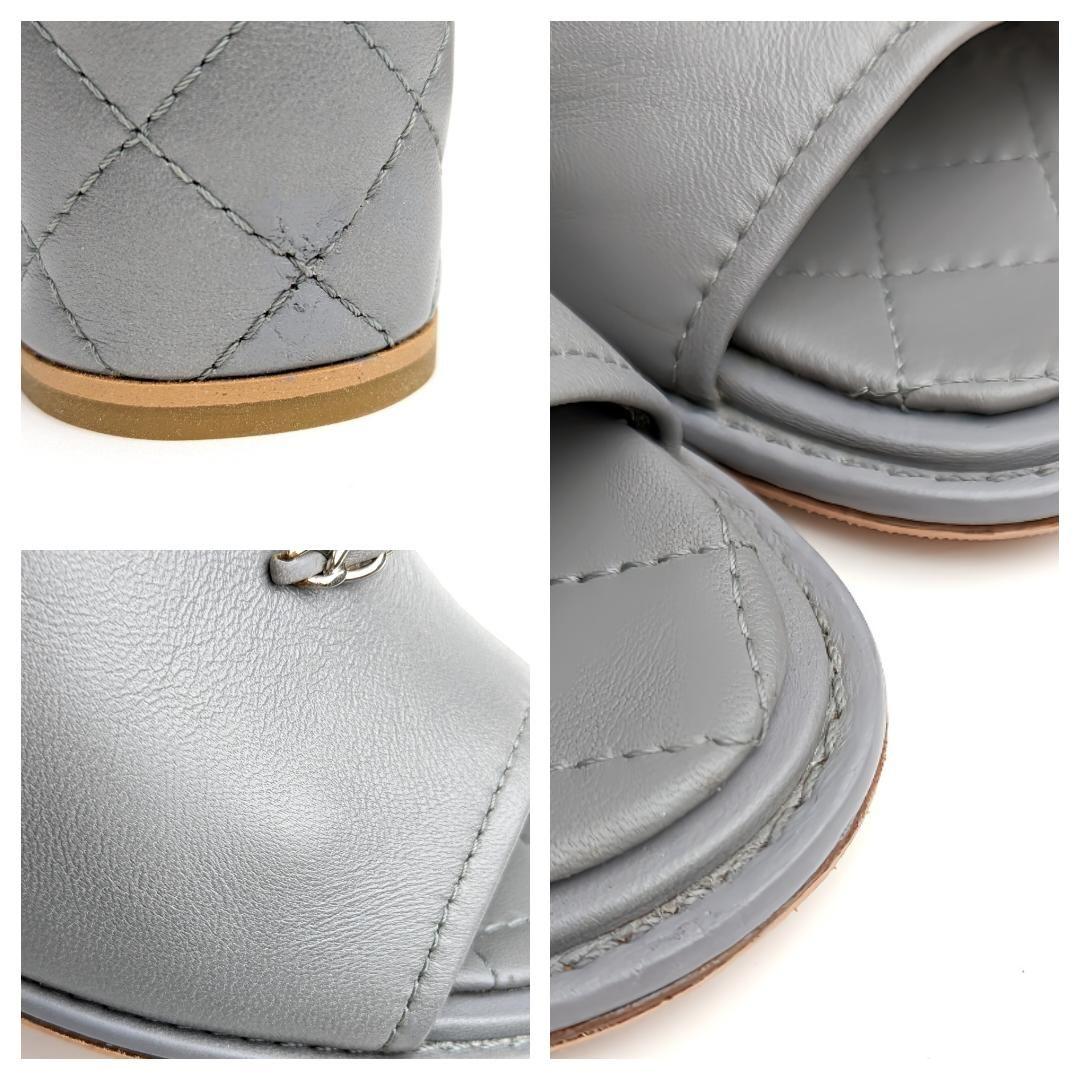 ピカピカ新品仕上⭐CHANELシャネル マトラッセ サンダル 35.5C グレー