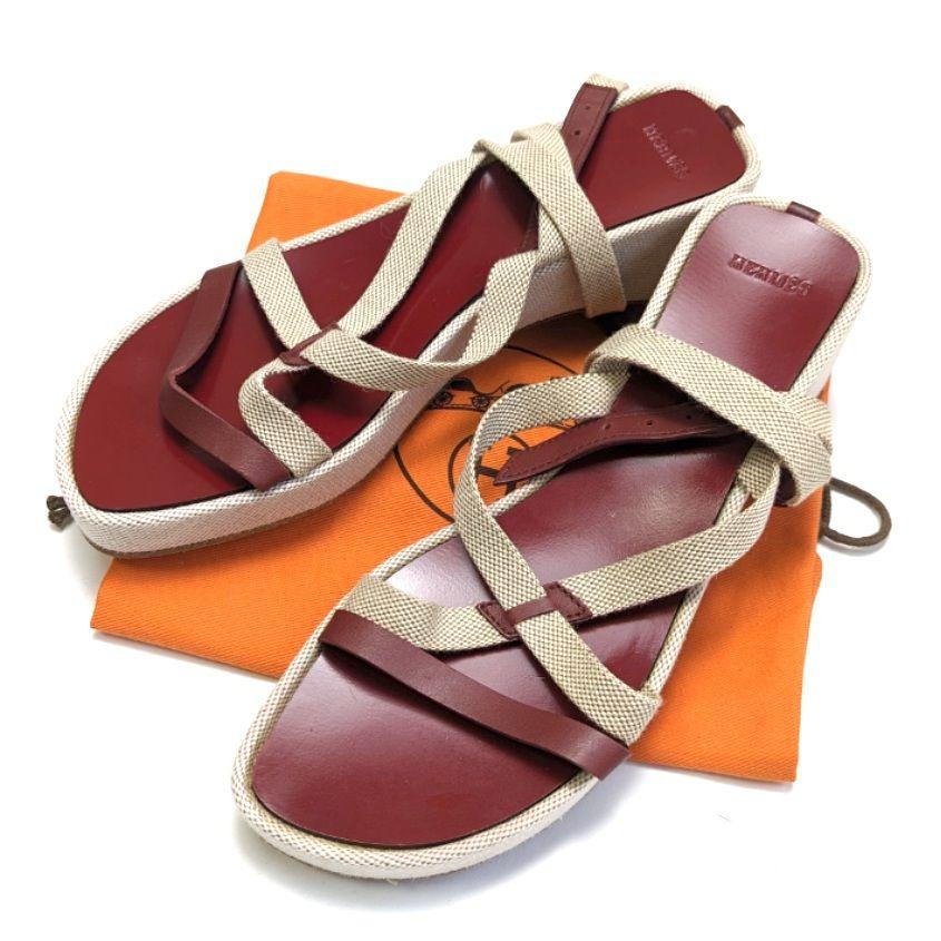 新品そっくりさん⭐エルメスHERMES クロスストラップ サンダル 35