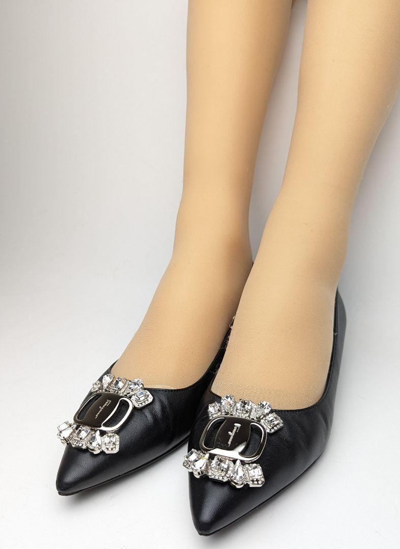 新品そっくりさん⭐フェラガモFerragamo ビジュー パンプス 6D