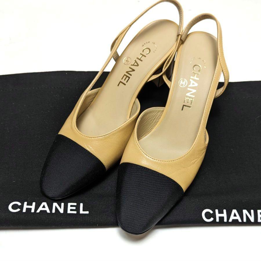 新品そっくりさん⭐CHANELシャネル スリングバック パンプス 37C