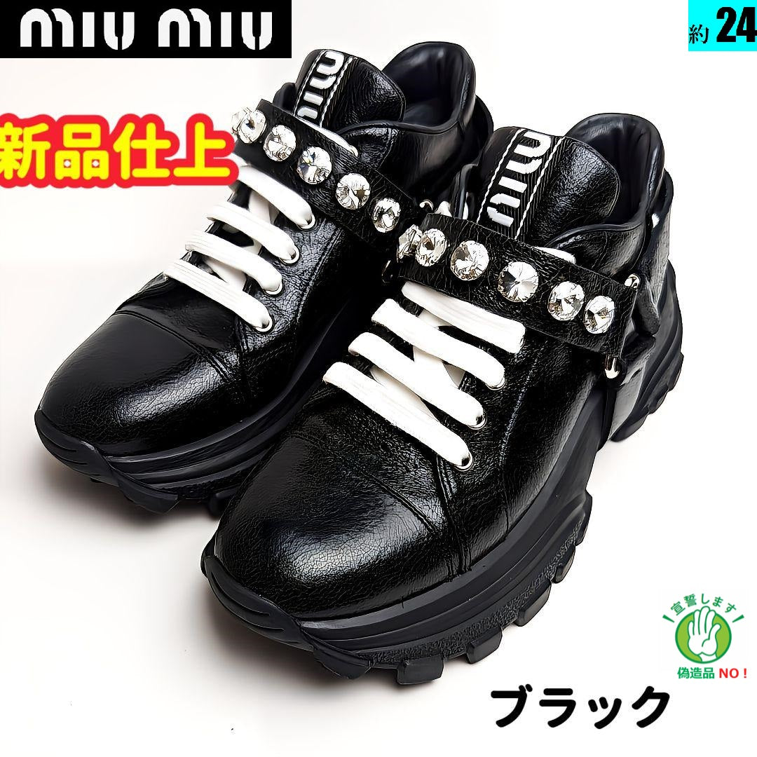 新品！miumiu】スニーカー黒！ abitur.gnesin-academy.ru