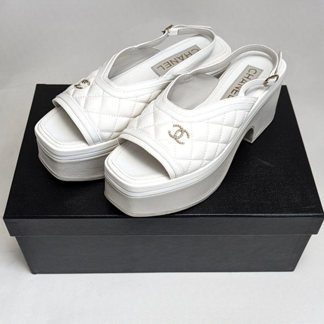 新品そっくりさん⭐CHANELシャネル ココマーク マトラッセ サンダル 38