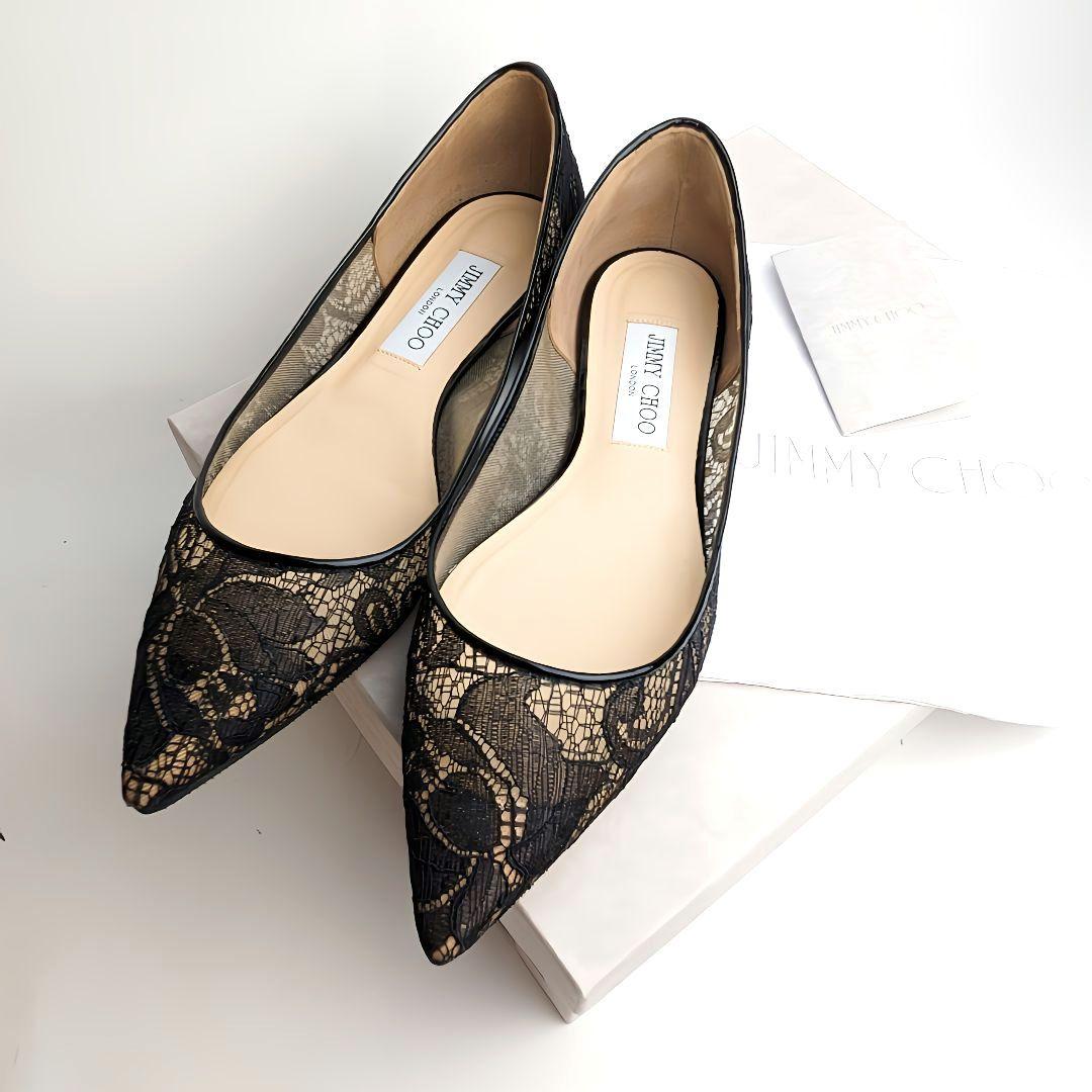 未使用さん⭐ジミーチュウ JIMMY CHOO レース パンプス 38 ブラック