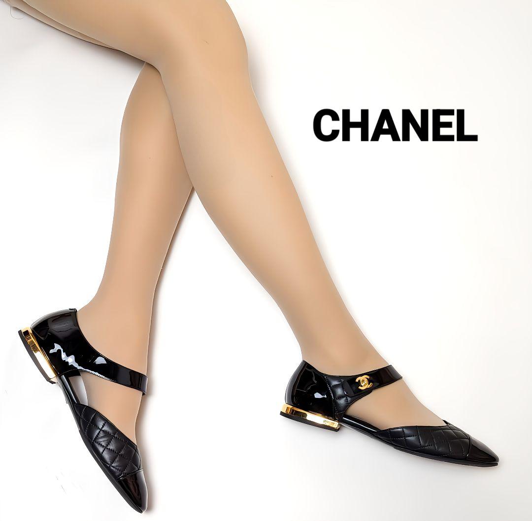 新品そっくりさん⭐CHANELシャネル マトラッセターンロックサンダル37.5C