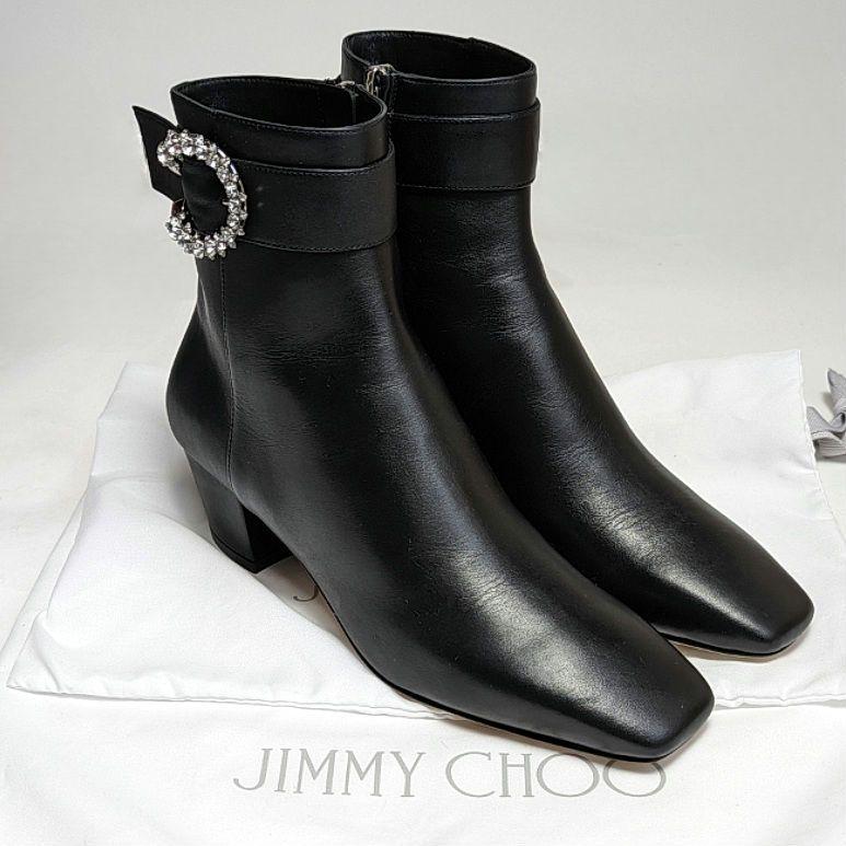 新品そっくりさん⭐ジミーチュウ クリスタルバックル Myan ブーツ 38.5