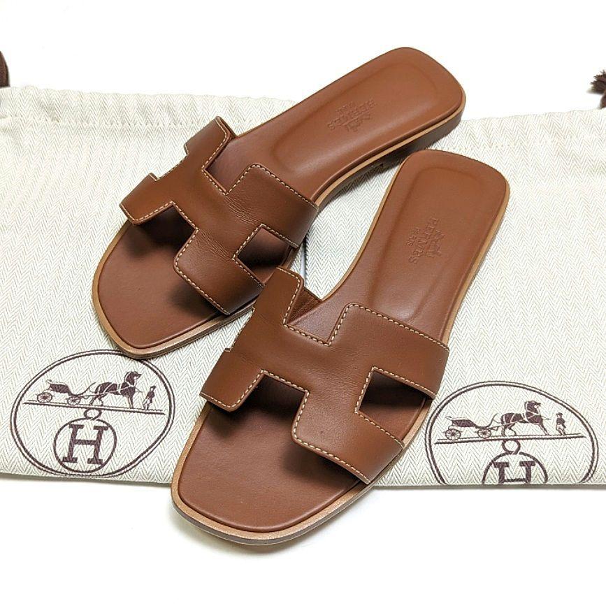 新品そっくりさん⭐エルメスHERMES オラン サンダル35 ゴールド