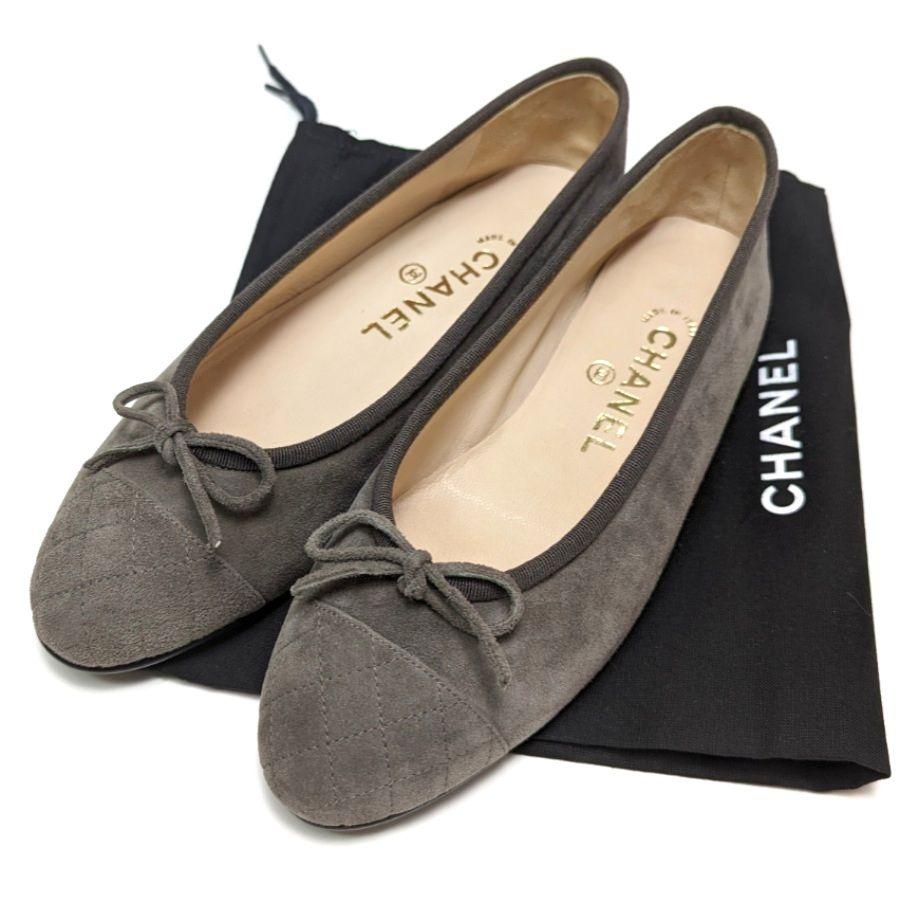 未使用さん♥CHANELシャネル カモシカ シルキースエード バレエシューズ36