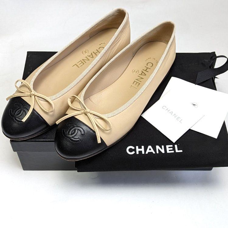 【じゅり様専用】新品そっくりさん⭐CHANEL ラムスキン バレエシューズ パンプス 35C