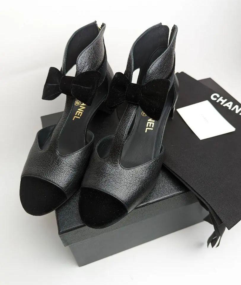 未使用同様美品❤シャネルCHANELシースルーブーティーパンプス23.5
