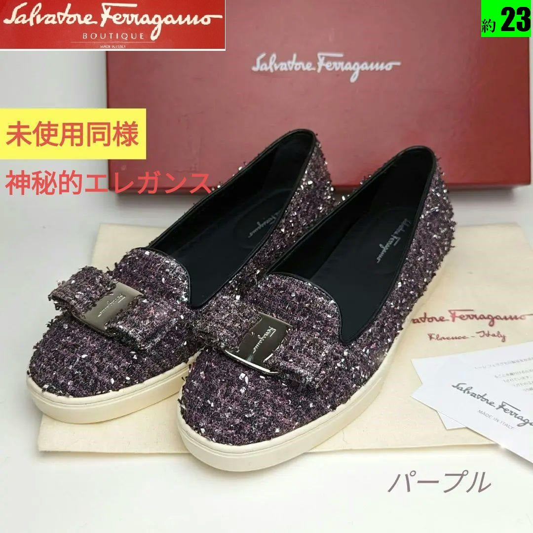 未使用同様美品♥フェラガモFerragamo ラメスニーカー パンプス 6D