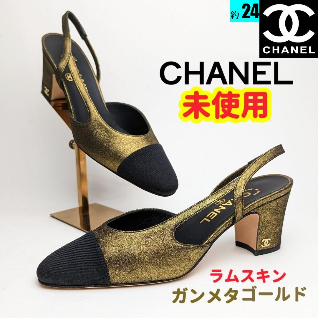 数回着用しましたCHANEL パンプス ゴールド シャネル