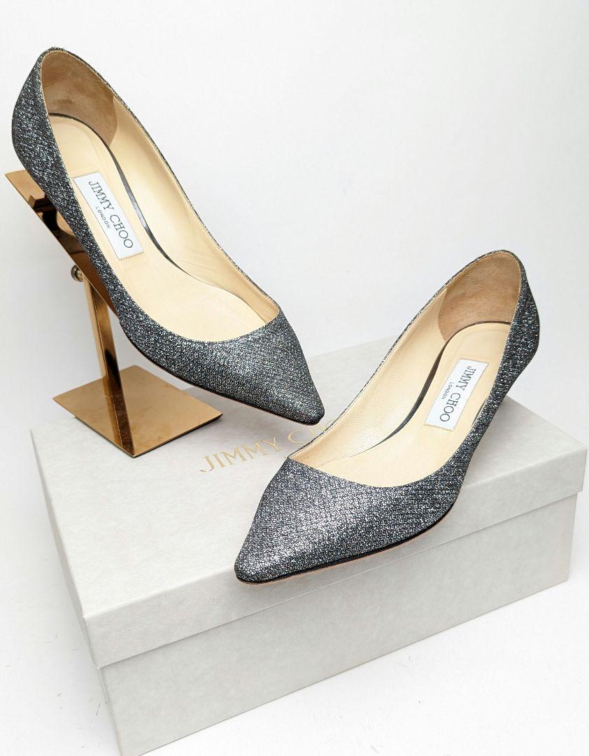 ピカピカ新品仕上げ⭐ジミーチュウJIMMY CHOOグリッターパンプス約23.5