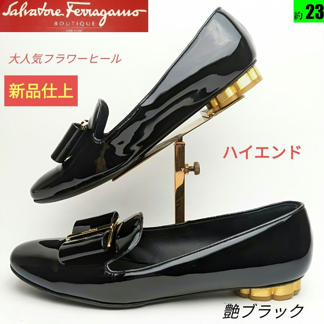 新品そっくりさん⭐フェラガモFerragamo フラワーヒール パンプス