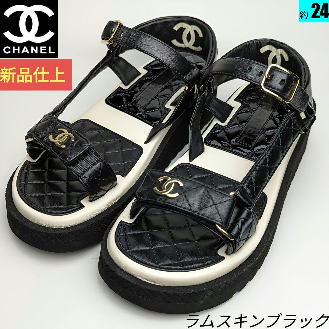 シャネル CHANEL バックストラップパンプス サンダル 37C-