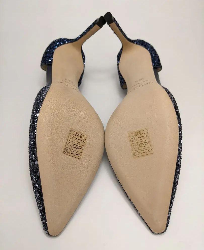 未使用極上美品❤ジミーチュウ グリッターパンプス ブライダル 23.5 ブルー