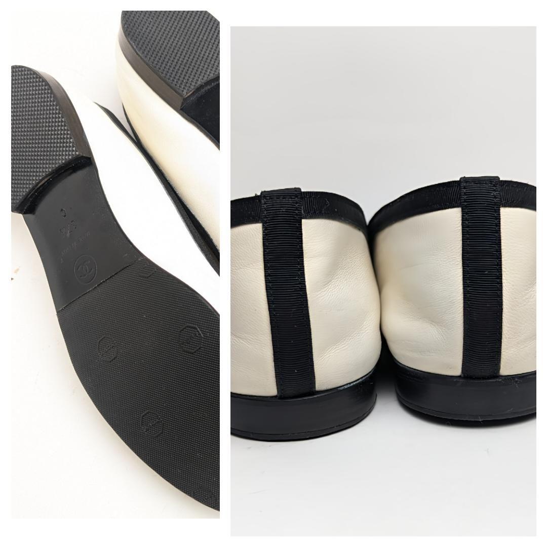 ピカピカ新品仕上⭐CHANELシャネルリボンパンプス37 1/2C オフホワイト