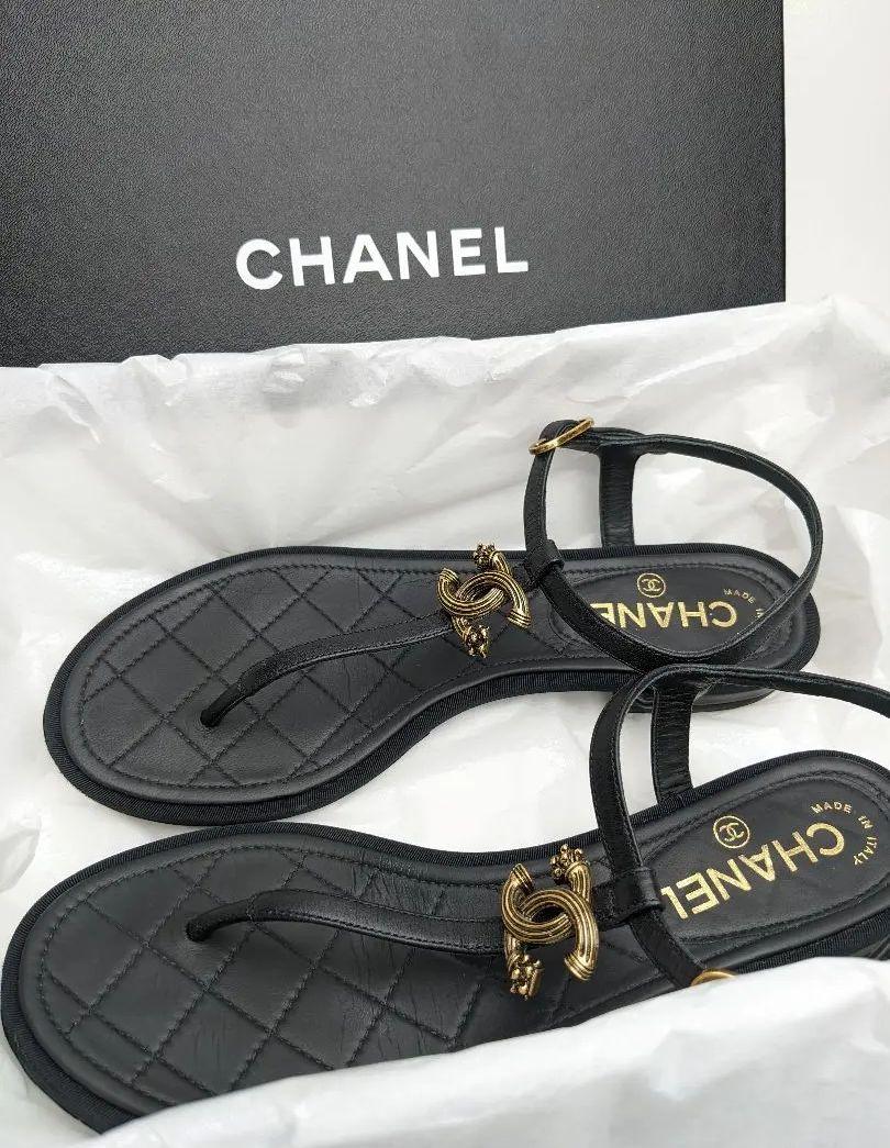 ピカピカ新品仕上⭐シャネルCHANELココマークトングサンダル 約24