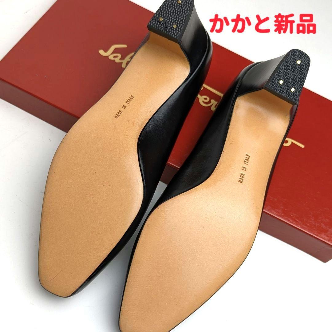 未使用美品♥フェラガモFerragamo ガンチーニパンプス5C ブラック