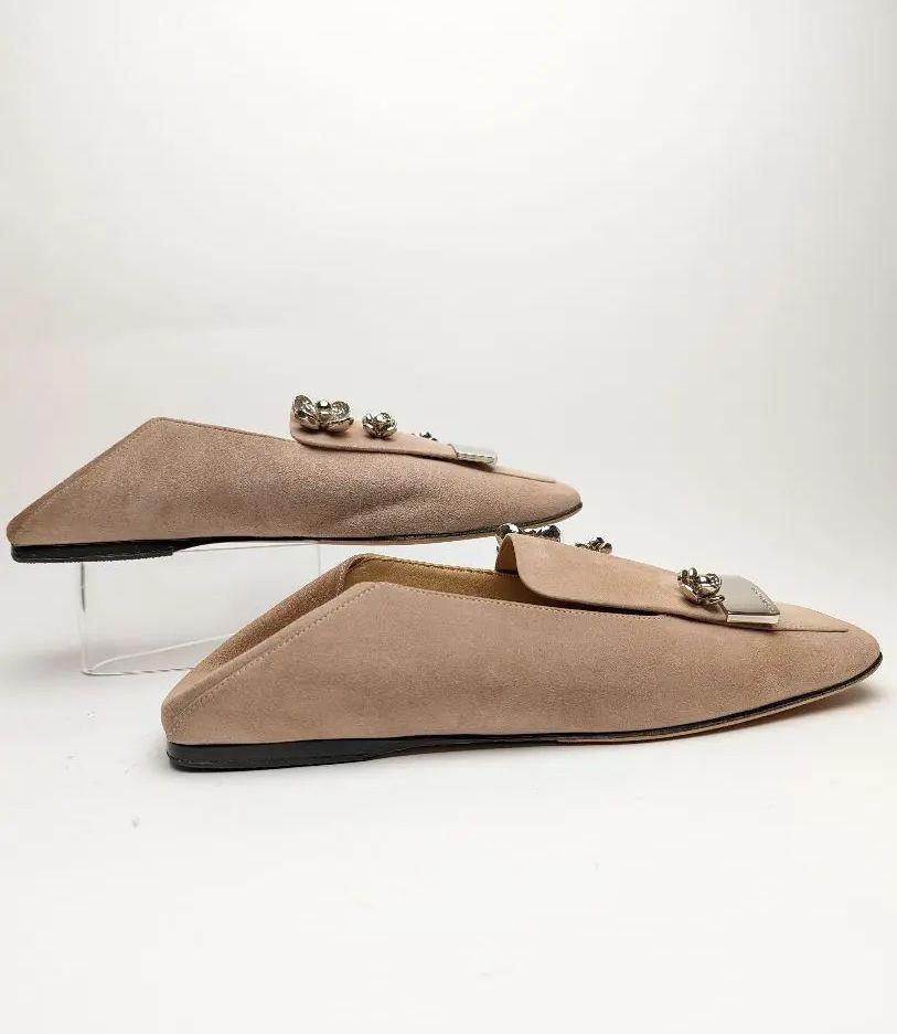 ピカピカ新品仕上SergioRossiセルジオロッシsr1スエードスリッパ約24