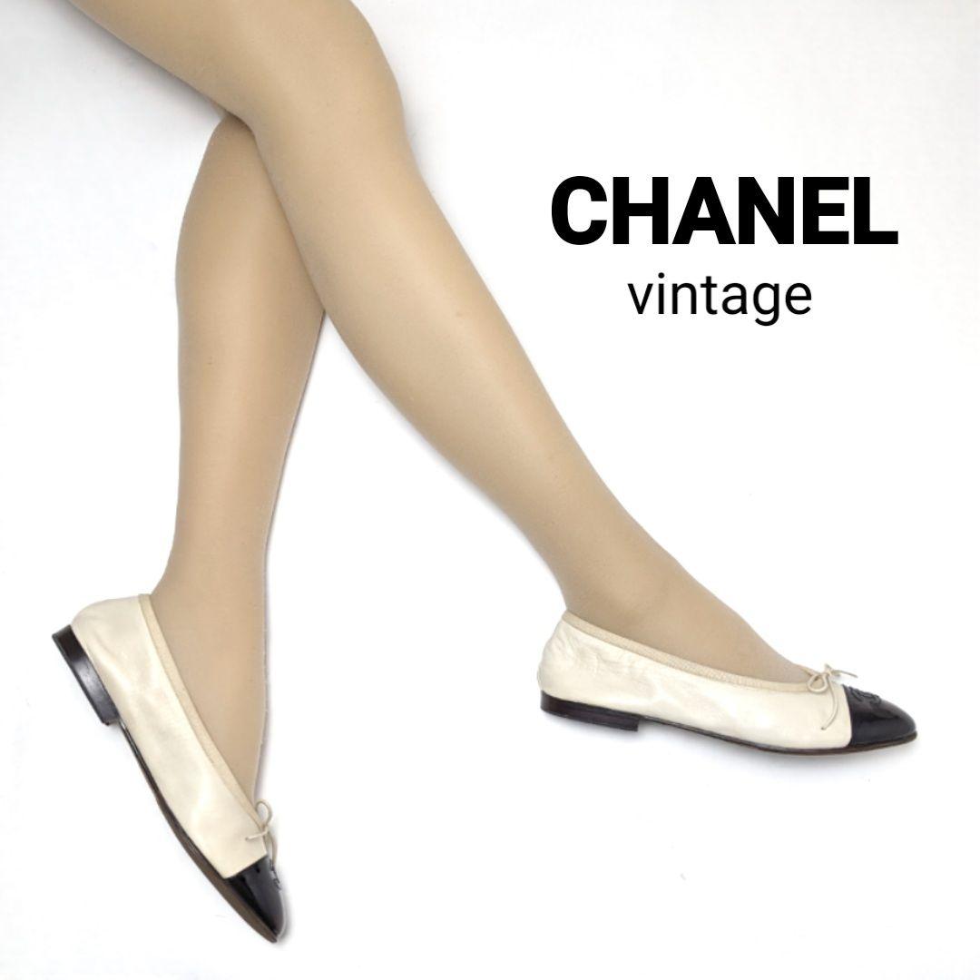 新品そっくりさん⭐CHANEL ビンテージシャネル　バレエシューズ　38