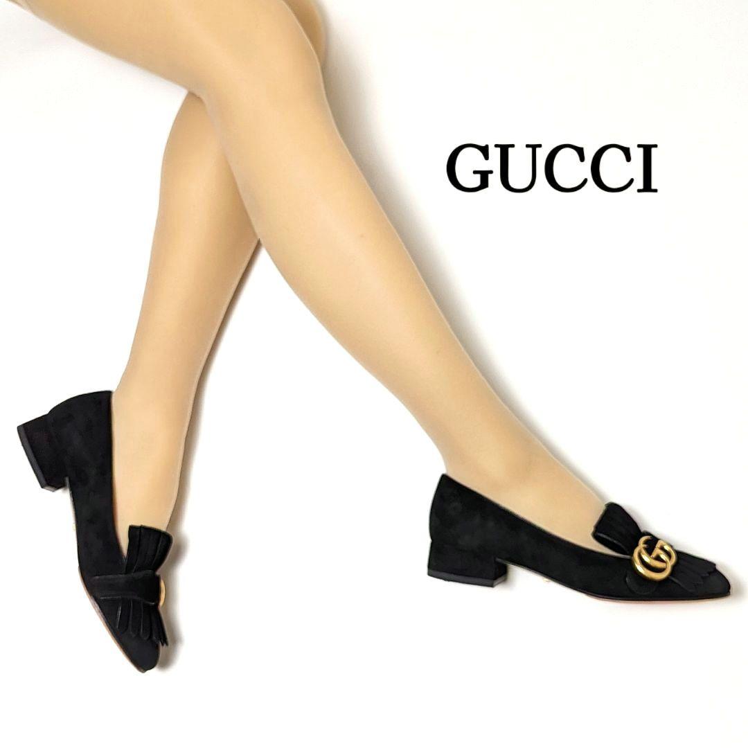 GUCCI スエードパンプス 黒-