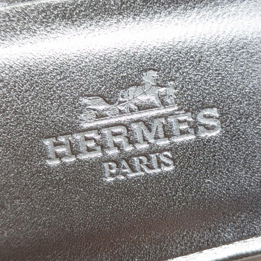 新品そっくりさん⭐エルメスHERMES　オラン　サンダル　メタリックシルバー37