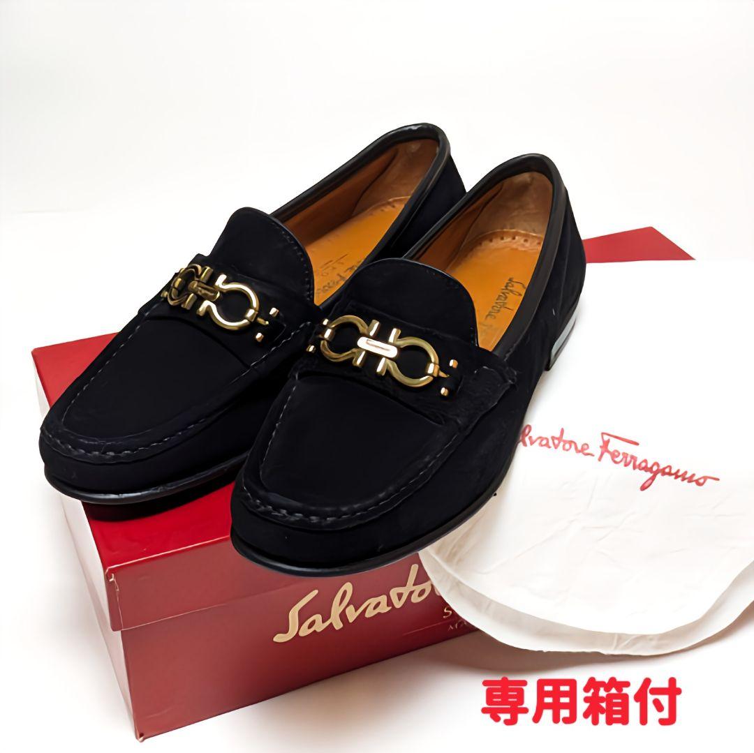 未使用さん♥フェラガモFerragamoガンチーニBABSスエードローファー6C 