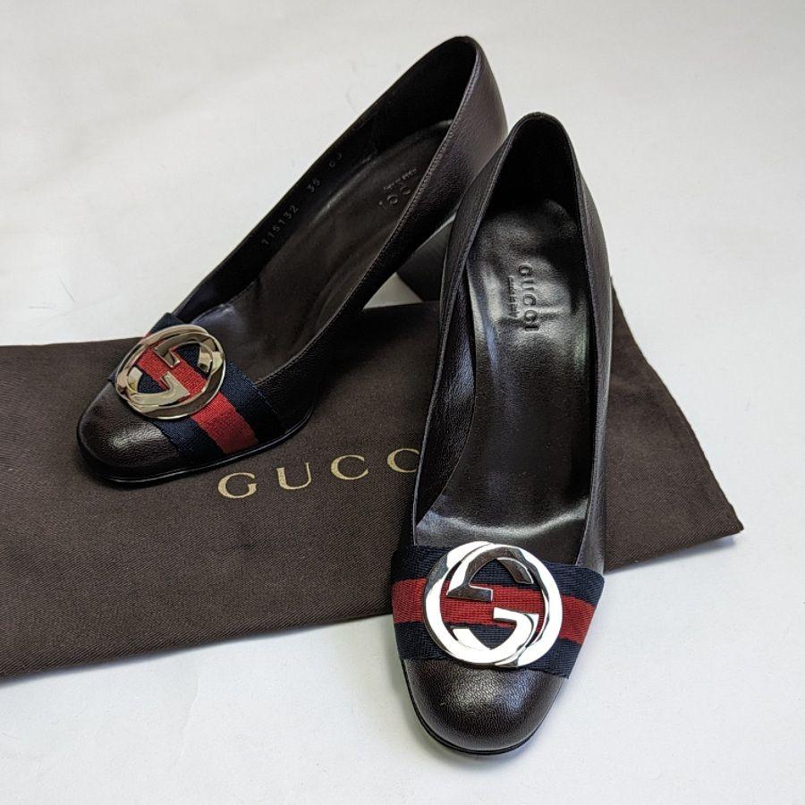 未使用さん♥GUCCI グッチ シェリーライン ダブルG パンプス35C