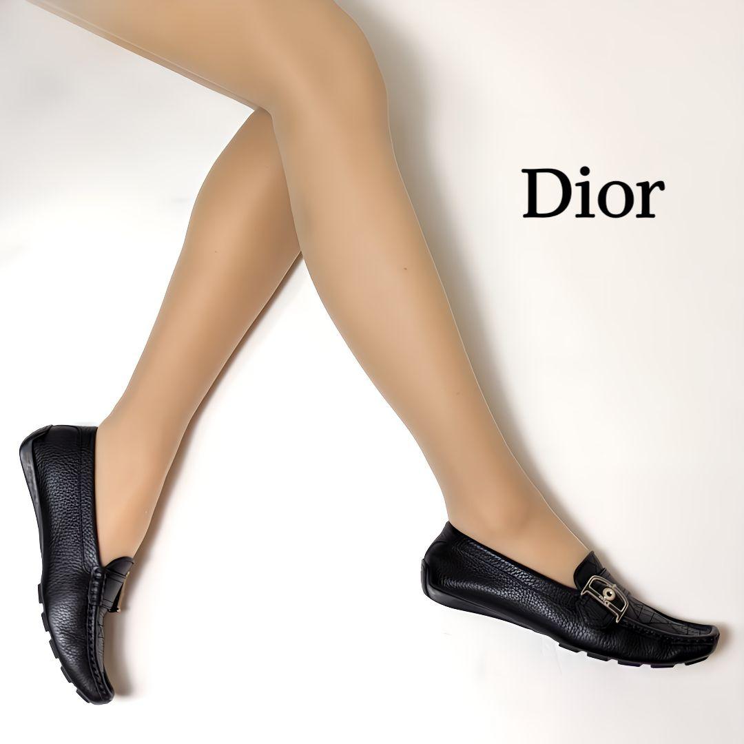 新品そっくりさん⭐Dior　ディオール　モカシン　ドライビングシューズ36.5黒