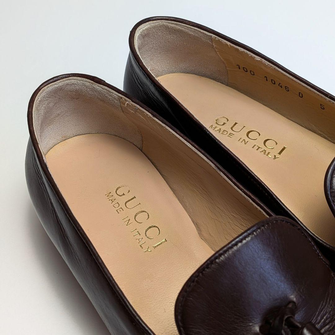 新品そっくりさん⭐️GUCCI タッセル付きローファー ダークブラウン