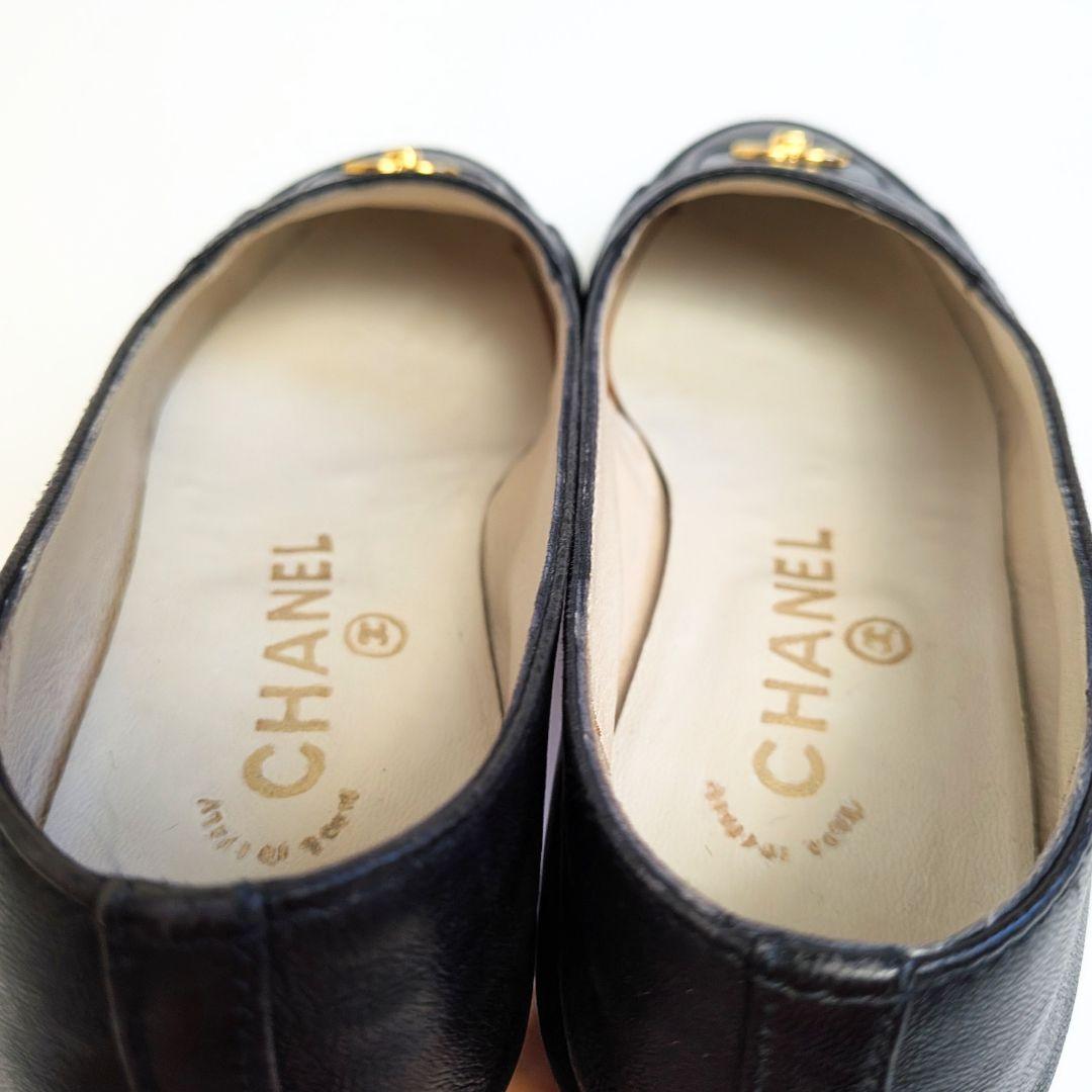 CHANELシャネル　ターンロック バレエシューズ パンプス 35 1/2