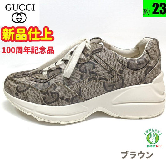 新品そっくりさん⭐GUCCI　グッチ　ライトン　GGキャンバス　スニーカー　36