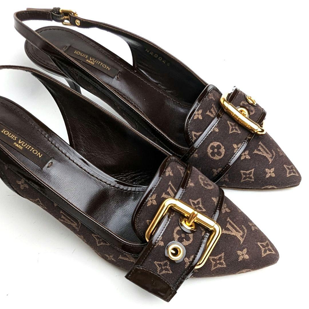 LOUIS VUITTON パンプス ルイヴィトン モノグラム 35.0 良品 - 靴