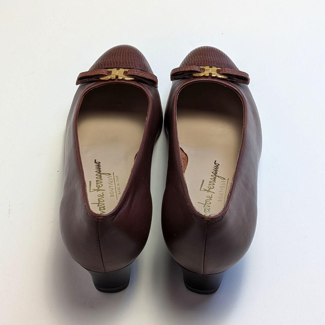 フェラガモFerragamo　カーフレザー　パンプス 5 1/2 C ブラウン
