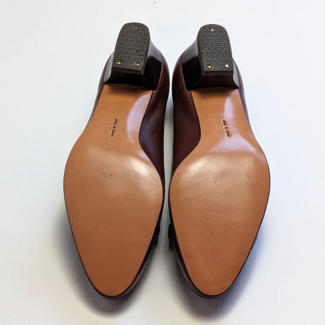 フェラガモFerragamo　カーフレザー　パンプス 5 1/2 C ブラウン