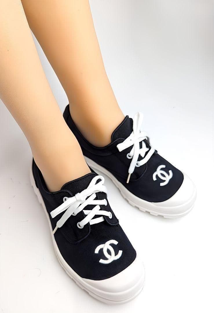 新品そっくりさん⭐CHANELシャネル　ローカット　ヴィンテージスニーカー36