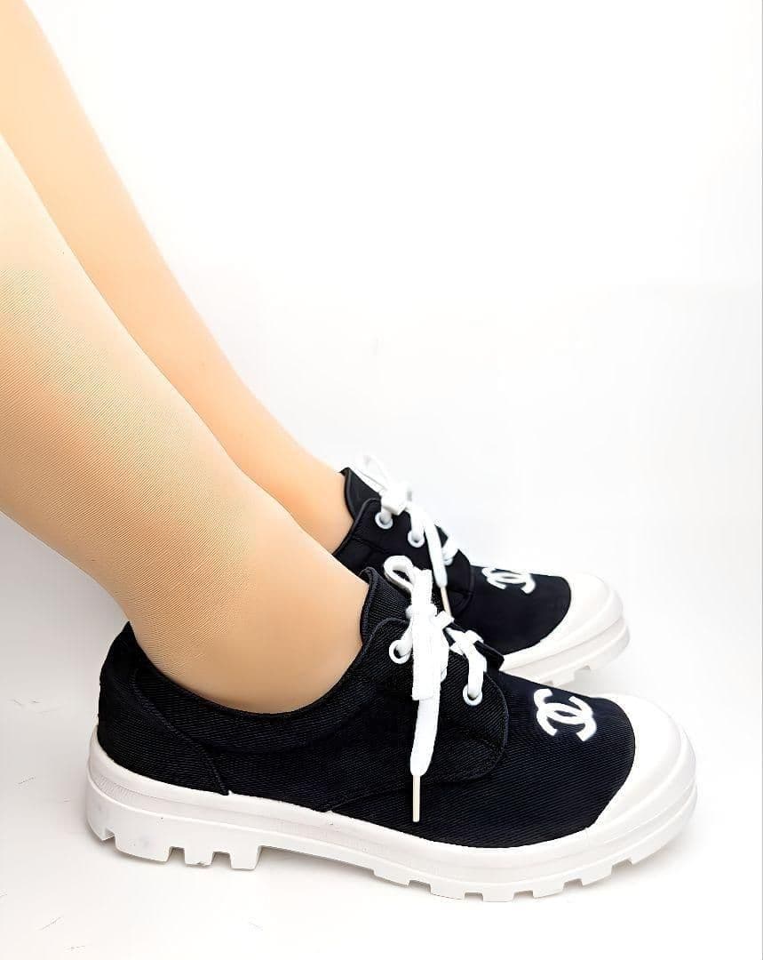 新品そっくりさん⭐CHANELシャネル　ローカット　ヴィンテージスニーカー36