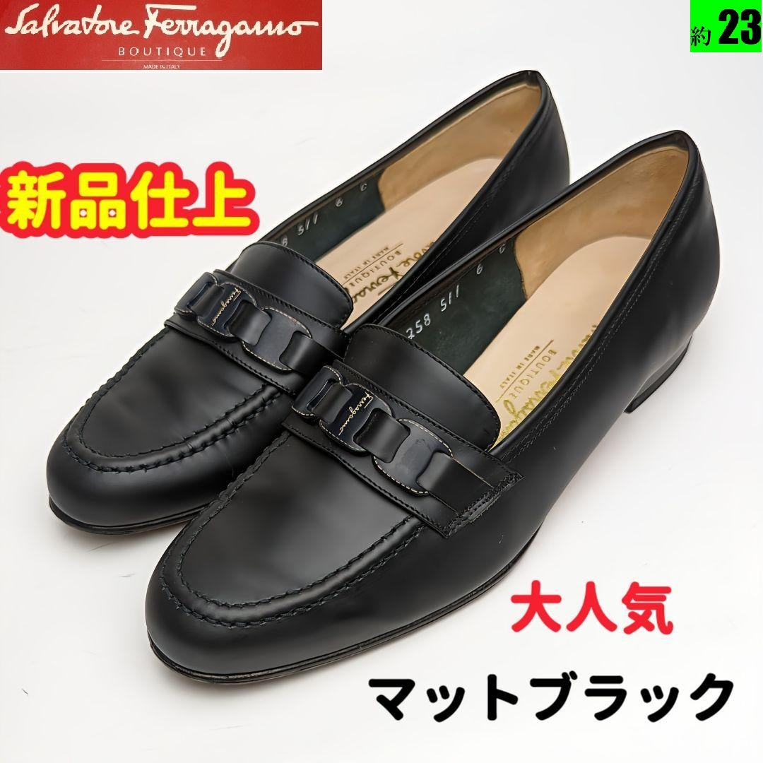 ピカピカ新品仕上⭐フェラガモFerragamoミニヴァラ パンプス6Cブラック