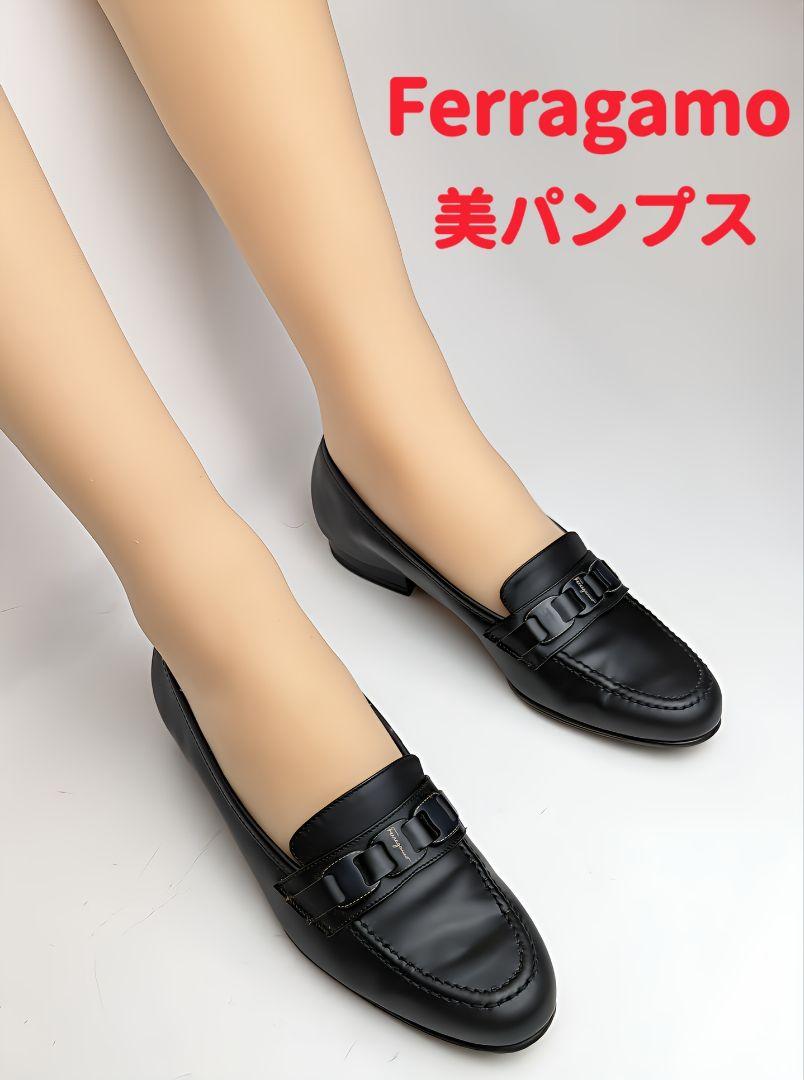 ピカピカ新品仕上⭐フェラガモFerragamoミニヴァラ パンプス6Cブラック ...