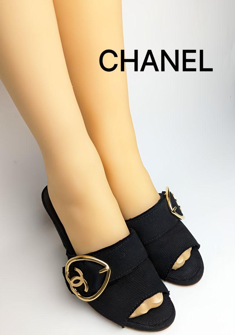 ピカピカ新品仕上⭐CHANELシャネル　ココマーク　ハートリング　サンダル37C