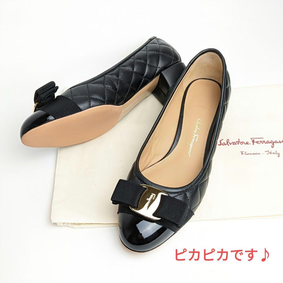 フェラガモFerragamo ヴァラ パンプス 5 1/2D-